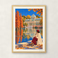 Automne au Palais de Cristal, encadré A3 · 29,7 × 42 cm, cadre bois naturel