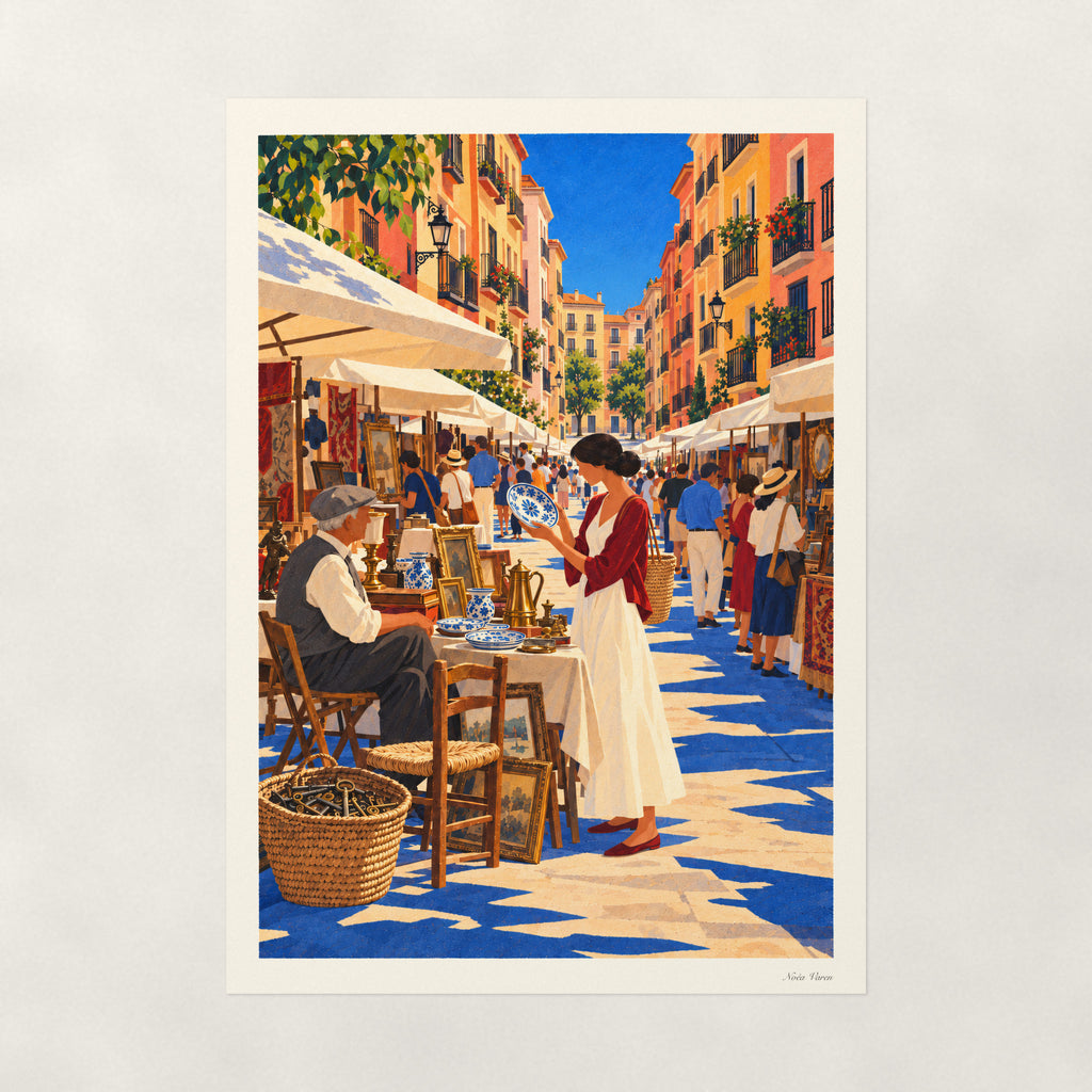 Dimanche au Rastro, affiche 50 × 70 cm sans cadre