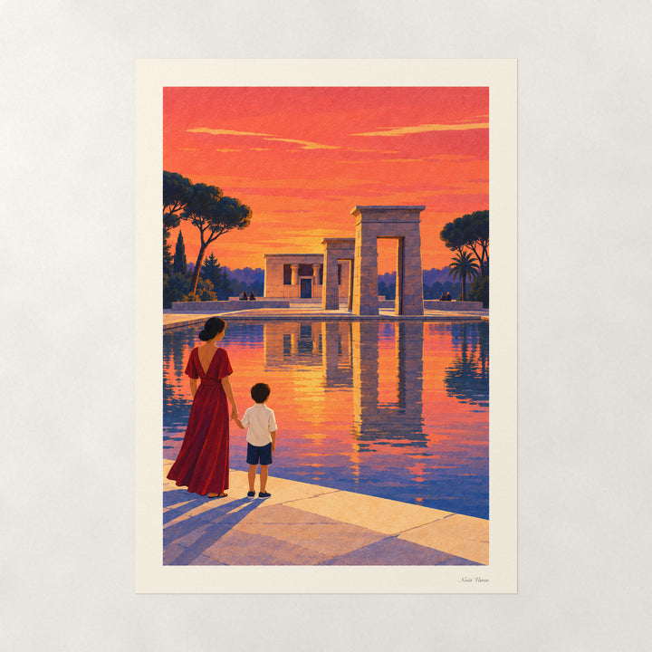 Coucher de soleil à Debod
