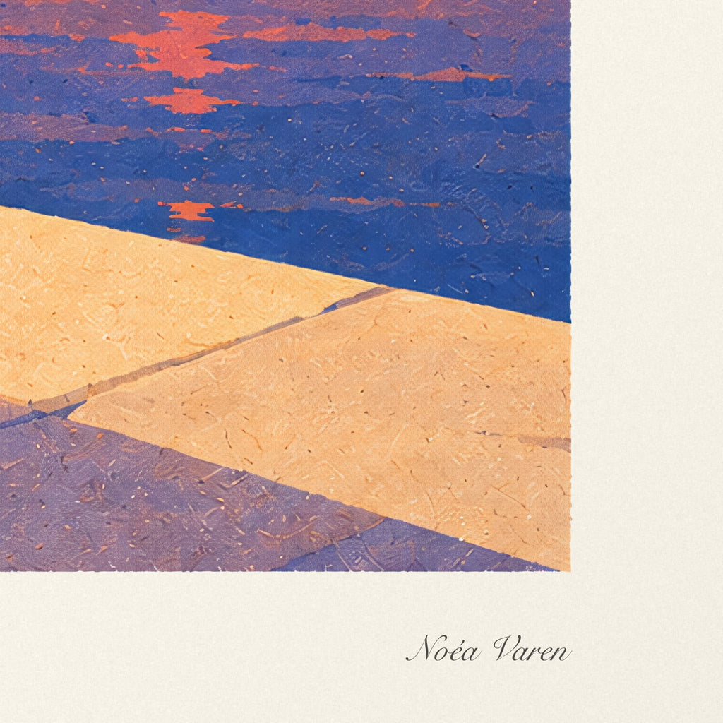 Coucher de soleil à Debod : le papier d’art mat 200 g et la signature Noéa Varen, à taille réelle